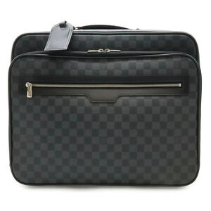 LOUIS VUITTON Damier Graphite Black Pilot Case Carry on Bag Trolley Travel